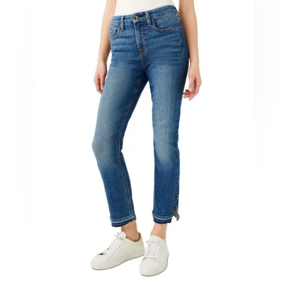 7 For All Mankind Denim - 7 For All Mankind JEN7 Ankle Straight Slit Fray Hem